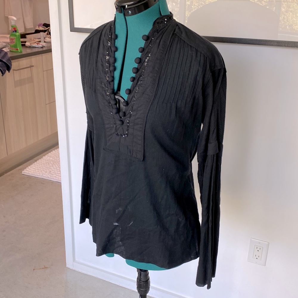 Vintage 90s Y2K Marlene Birger Pom Pom sequin top EUC 34